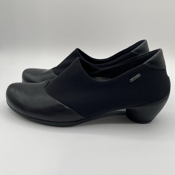 ECCO Women’s Black Leather & GORE-TEX Fabric Slip-On Shoes Sz 36 /US 5.5 EUC - Picture 4 of 9